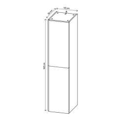 Colonne de salle de bains effet noyer 2 portes l.40 x H.160 x P.36 cm Levanna