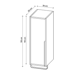Colonne de salle de bains suspendue avec porte-serviettes effet bois l.36 x H.115 x P.30 cm, GoodHome Maza