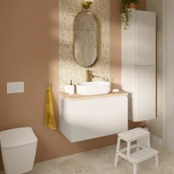 Colonne de salle de bains blanc mat 2 portes l.40 x H.160 x P.36 cm Levanna