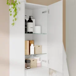 Colonne de salle de bains blanc mat 2 portes l.40 x H.160 x P.36 cm Levanna