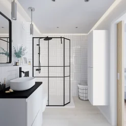 Colonne de salle de bains blanc mat 2 portes l.40 x H.160 x P.36 cm Levanna