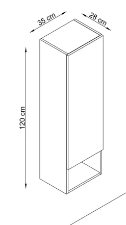 Colonne de salle de bains suspendue effet chêne l.35 x H.120 x P.28 cm, Cremona