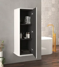 Colonne de salle de bains à suspendre 1 porte H.123 cm, blanc mat, IDRA
