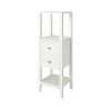 Colonne de salle de bains à poser 2 tiroirs et 2 niches blanc mat L.40 x H.120 x P.36 cm, GoodHome Perma
