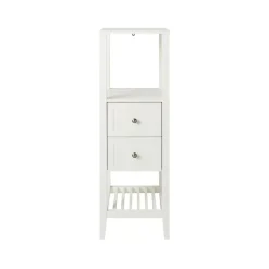 Colonne de salle de bains à poser 2 tiroirs et 2 niches blanc mat L.40 x H.120 x P.36 cm, GoodHome Perma