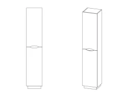 Colonne de salle de bains simple à poser H.180 x P. 30 x l.35 cm, anthracite, Palermo