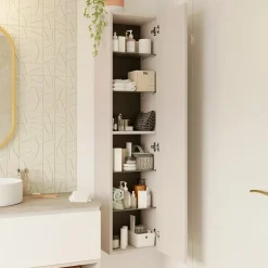 Colonne de salle de bains l.35 x H.150 x P.30 cm beige cachemire Kentia