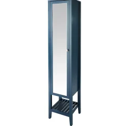Colonne de salle de bains à poser avec miroir bleu mat l.40,2 x H.185 x P.36,1 cm, GoodHome Perma