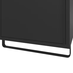 Colonne de salle de bains suspendue avec porte-serviettes noir mat l.36 x H.115 x P.30 cm, GoodHome Maza