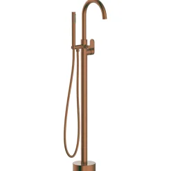 Colonne de sol mécanique cuivre brossé pour baignoire ilot Essebagno Charme II