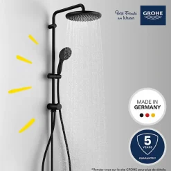 Colonne douche sans robinnetterie GROHE Vitalio Start 250 noire