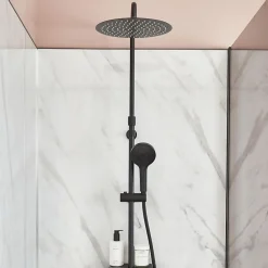 Colonne douche thermostatique JACOB DELAFON Metro 3 jets, économie d'eau, noir mat