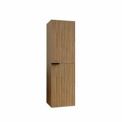 Colonne Façade Ondulee 35x30x120 cm - 2 Portes en MDF Decor Bois - MILO