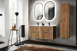 Colonne haute - 35 x 140 cm - 1 porte - Chêne Wotan - WOTANIA