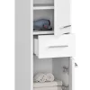 Colonne salle de bain, 2 armoires, 140 x 30 x 30 cm, blanc mat