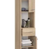 Colonne salle de bain, 2 armoires, 1 tiroir, 140 x 30 x 30 cm, chêne sonoma