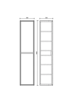 Colonne salle de bain 160 cm chêne brun Aquaroca
