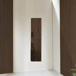 Colonne salle de bain 160 cm Aquasila finition effet noyer brun