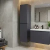 COLONNE salle de bain Armoire de rangement APOLLO LAQUE GRIS GRIS KIT