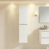 COLONNE salle de bain Armoire de rangement APOLLO LAQUE GRIS BLANC KIT