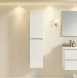 COLONNE salle de bain Armoire de rangement APOLLO LAQUE GRIS BLANC KIT
