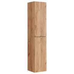 Colonne salle de bain NALYA 170 cm Chene clair Rangement vertical suspendu design