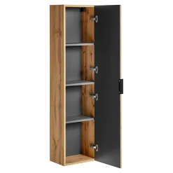 Colonne salle de bain suspendue NOXERA 1 porte Coloris chene wotan Hauteur 140 cm