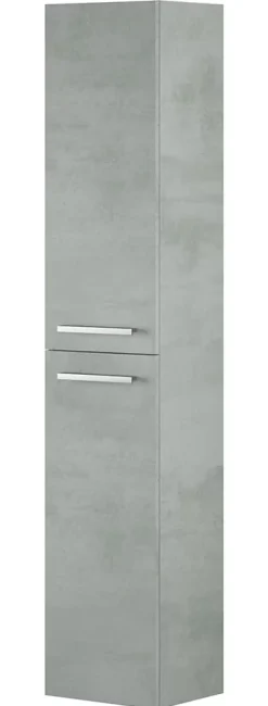 Colonne Salle de bain suspendue avec 2 portes décor béton - 150 x 30 x 25 cm