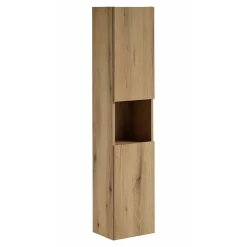 Colonne salle de bain VANO 2 portes et 1 niche Chene L30 x P25 x H140 cm Meuble suspendu