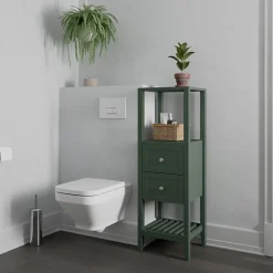 Colonne salle de bains à poser l.40 x H.120 x P.36 cm vert, GoodHome Perma