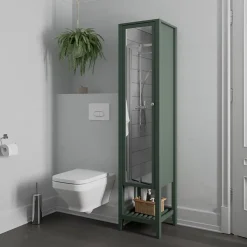 Colonne salle de bains à poser avec miroir vert mat l.40 x H.185 x P.36 cm, GoodHome Perma