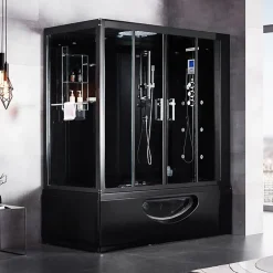 Combi Balneo douche Hammam CBH BLACK Archipel 179x97 - DROITE
