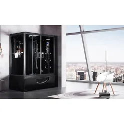 Combi Balneo douche Hammam CBH BLACK Archipel 179x97 - DROITE