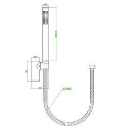 Combiné support de douche or brossé 3 pièces Essebagno Luisa