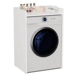 COMO - Meuble de rangement pour machine à laver - Meuble SDB - 64x50x97.5 cm - Buanderie