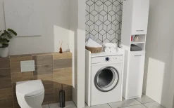 COMO - Meuble de rangement pour machine à laver - Meuble SDB - 64x50x97.5 cm - Buanderie