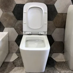 Couple de sanitaires au ras du mur et à poser ligne carré