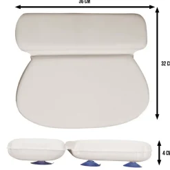 Coussin, oreiller de bain avec ventouses pour baignoire, Spa - Blanc - Vivezen