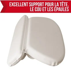 Coussin, oreiller de bain avec ventouses pour baignoire, Spa - Blanc - Vivezen
