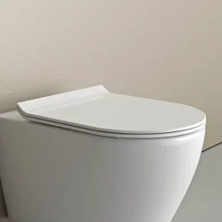 Couvercle / Lunette de WC plat Siège de WC Duroplast Couvercle frein de chute - 46,4x36,4x4,9cm - U2019