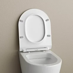 Couvercle / Lunette de WC plat Siège de WC Duroplast Couvercle frein de chute - 46,4x36,4x4,9cm - U2019