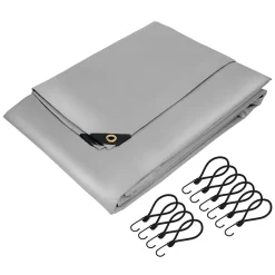 Couverture housse protection 4x6m 24m² en PVC imperméable + œillets 650g/m² gris