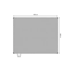 Couverture housse protection 4x6m 24m² en PVC imperméable + œillets 650g/m² gris