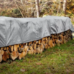 Couverture housse protection 4x6m 24m² en PVC imperméable + œillets 650g/m² gris
