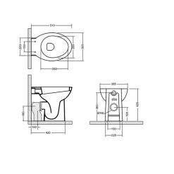 Cuvette De Toilette Patascoss En Céramique Blanche De Qualité Supérieure, À Encastrer.