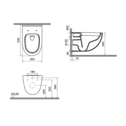 Cuvette suspendu sans bride Winam GoodHome
