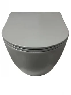 Cuvette suspendue sans bride KELOS Flush Gris Clair avec abattant