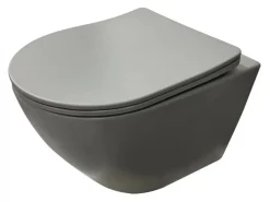 Cuvette suspendue sans bride KELOS Flush Gris Clair avec abattant
