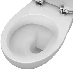 Cuvette suspendue Urmia en porcelaine vitrifiée avec abattant polypropylène blanc