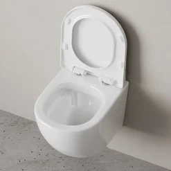 Cuvette WC Suspendu Blanc Toilette Suspendu FlashClean WC sans rebord avec couvercle de siège SoftClose, CXB1701SC Blanc AM.PM